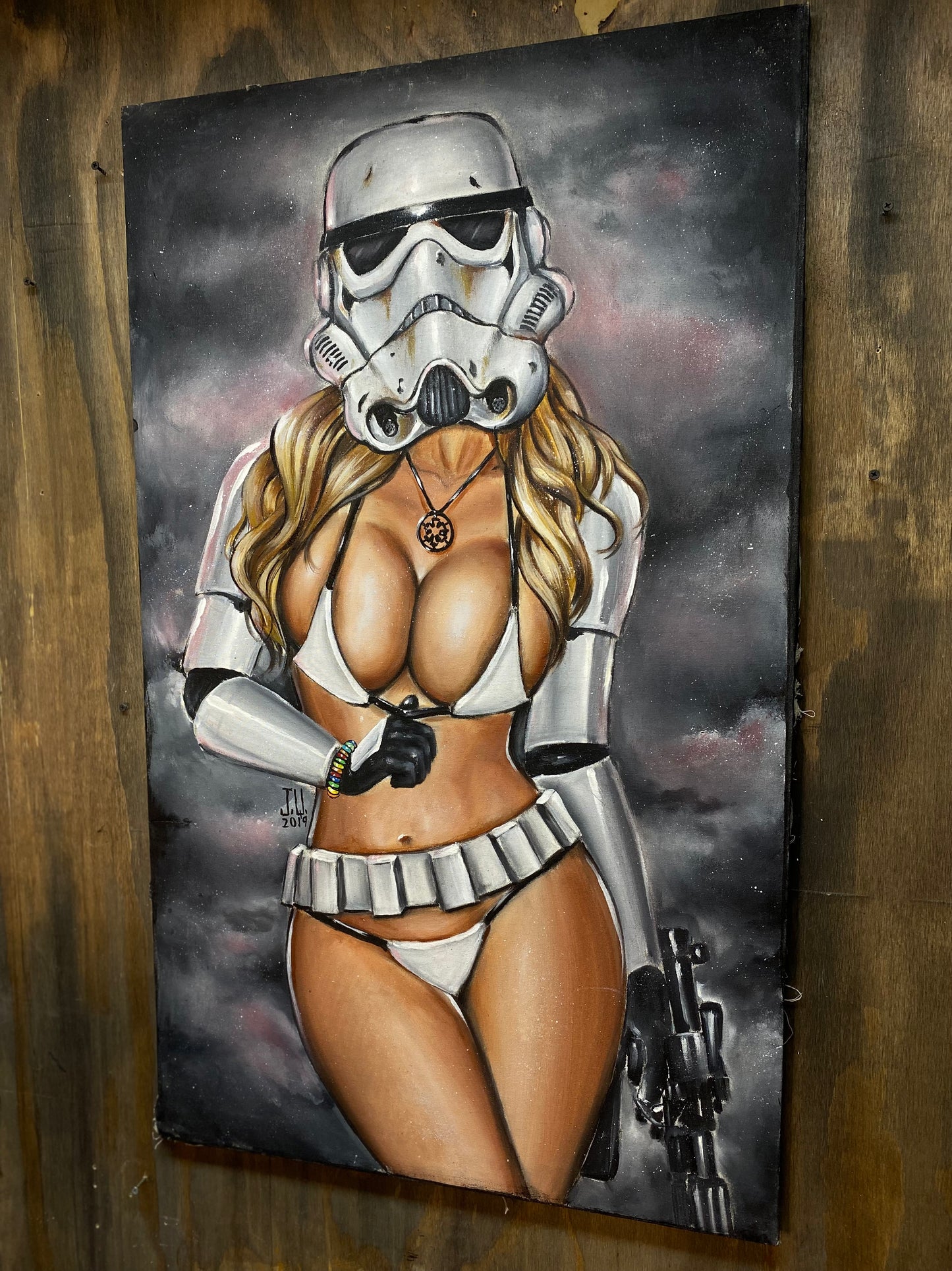 Storm Trooper 2019 Original Acrylic Painting by Jeremy Worst