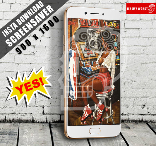 NBA Jam INSTA DOWNLOAD Phone Screensaver Basketball sexyJeremy Worst Marvel Arcade system cabinet build joust wallpaper iphone android