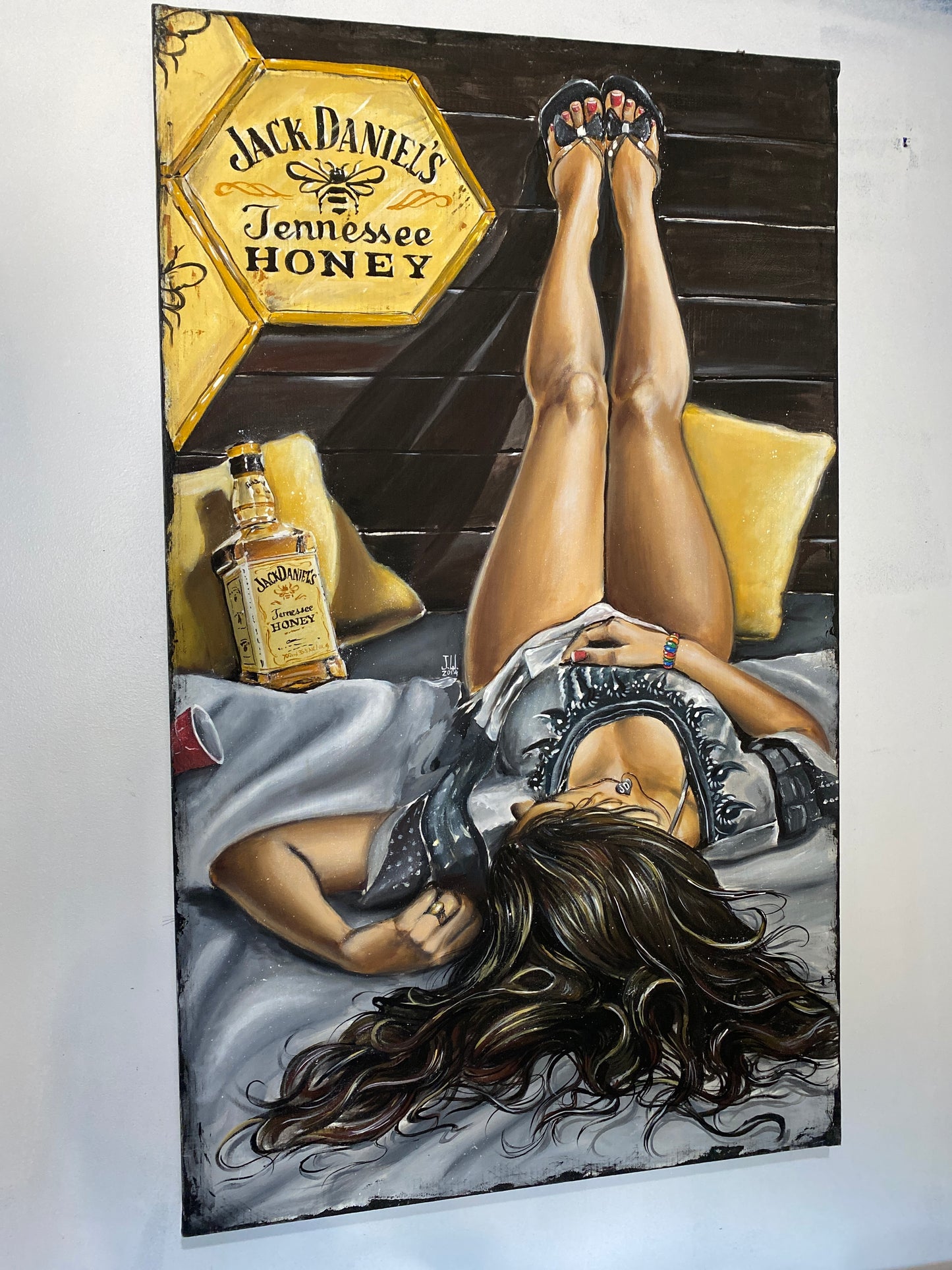 Relax Original Acrylic Painting by Jeremy Worst Bar Room wall Decor Art Canvas