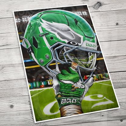 Eagles Painting sports Canvas Print Artwork helmet Nfl Football philly sports