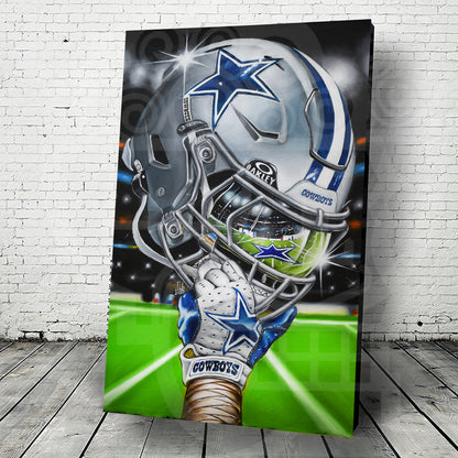 Cowboys 2024 Painting sports Canvas Print Artwork helmet Nfl Football