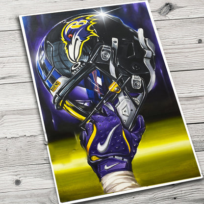 Ravens 2024 Painting sports Canvas Print Artwork helmet Nfl Football