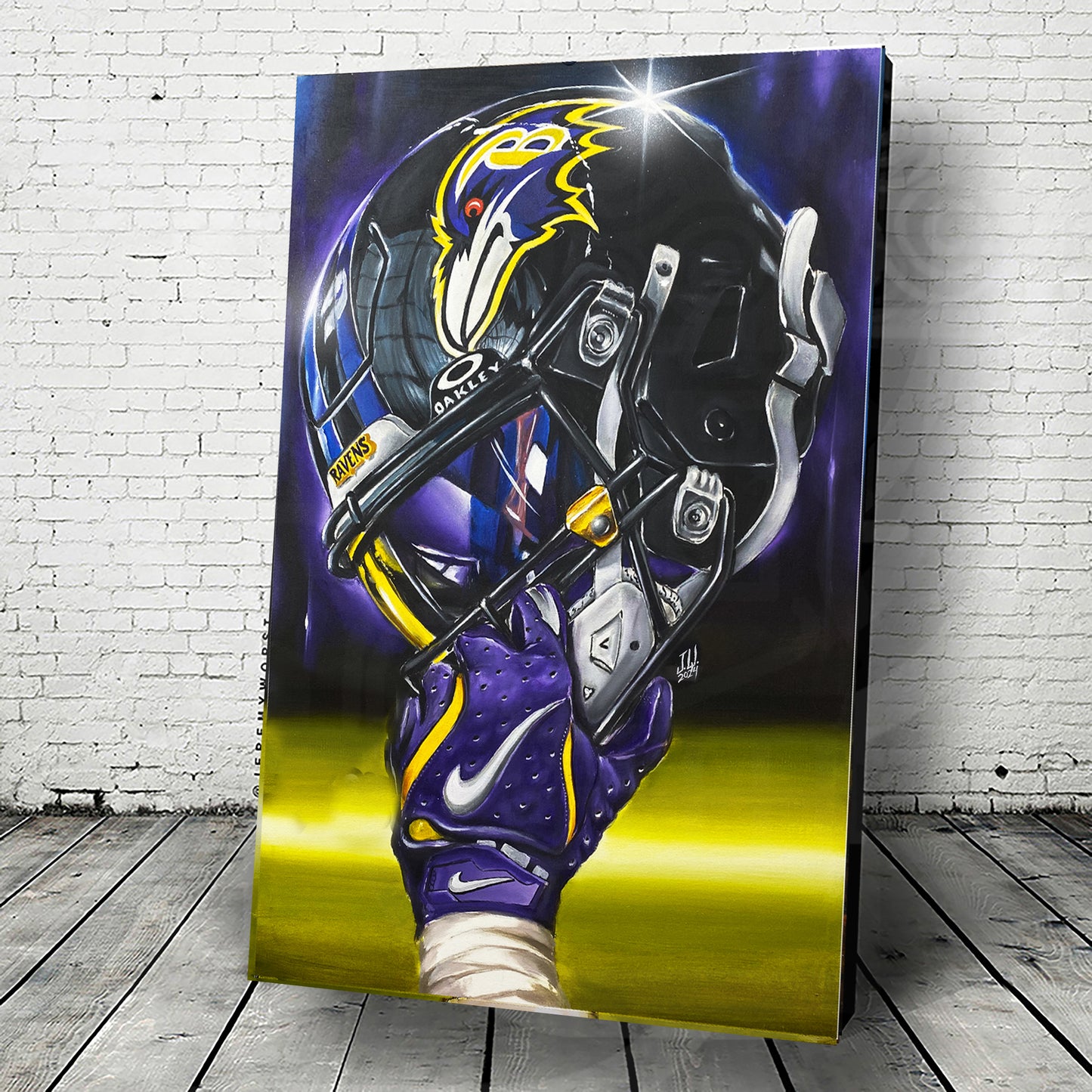 Ravens 2024 Painting sports Canvas Print Artwork helmet Nfl Football