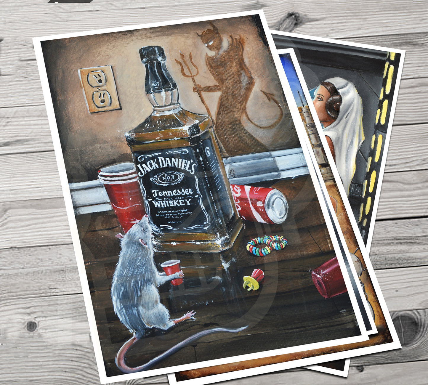 JEREMY WORST Devil's Choice Jack Whiskey Poster Canvas Wall alcohol Art Painting Decanter Bottle Barrel Bourbon nsfw xvideo cocktail wine