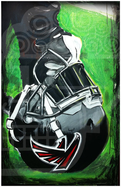 JEREMY WORST Atlanta Painting Fine Art Print Artwork helmet nfl football helmet player sports anime nsfw sticker